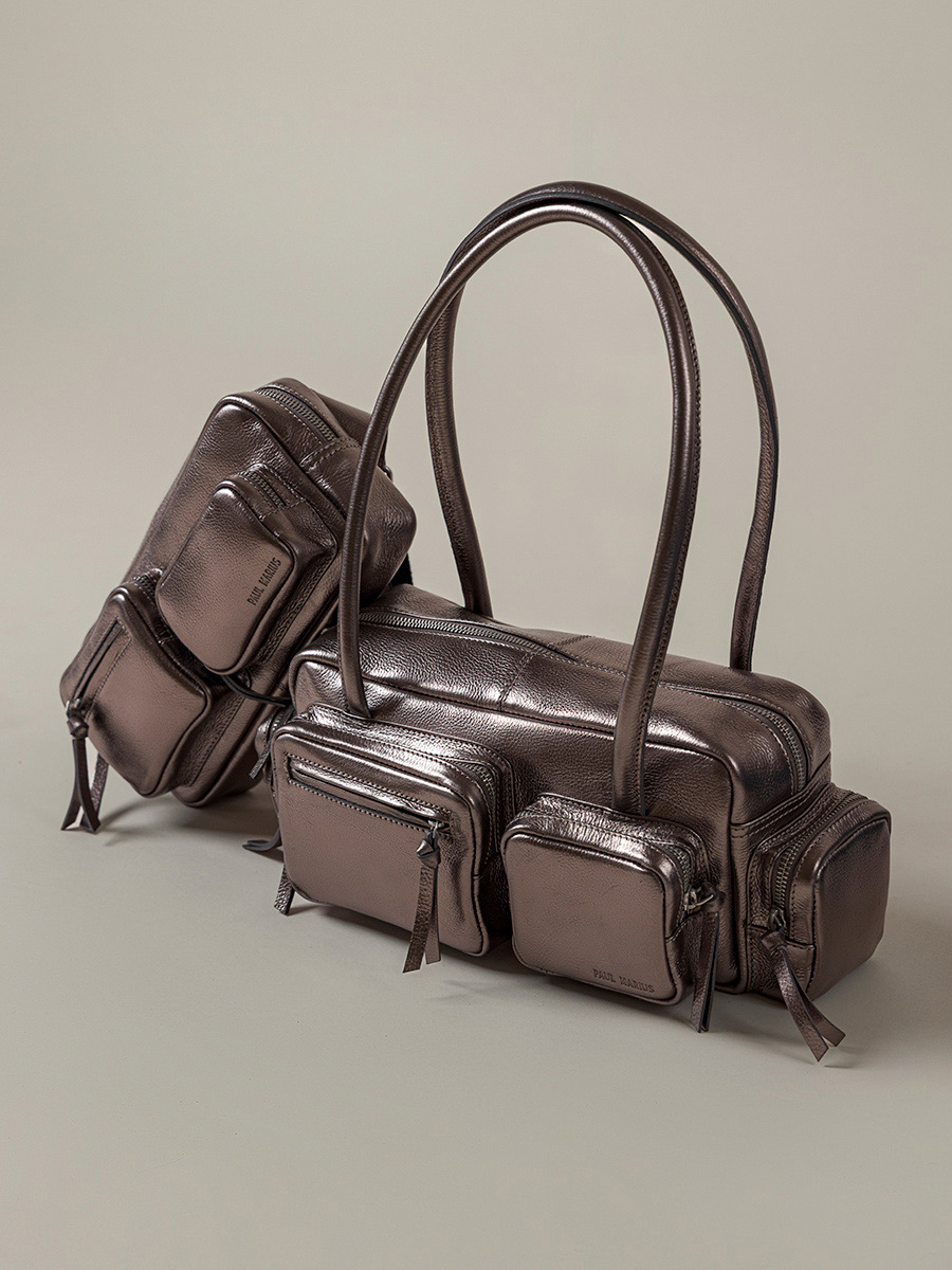 tas-banana-leder-zilver-labanana-90s-steel-zoom-zicht-materiaal-m86-gm