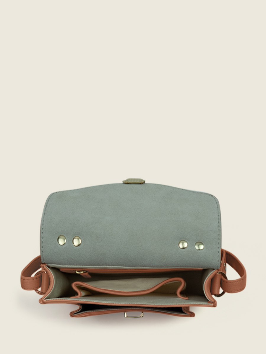 foto-interieur-mini handtas-leder-vrouw-bruin-mademoiselle-george-xs-art-deco-caramel-paul-marius-w05XS-AD-CA