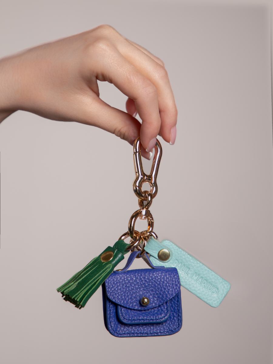 photo-vUE-OOR-KEY-RING-LEATHER-GROEN-LABRELOQUE-POMPON-AZUR-GROEN-IMPERIAL-PAUL-MARIUS-LKC-TASSEL-AZ-GR