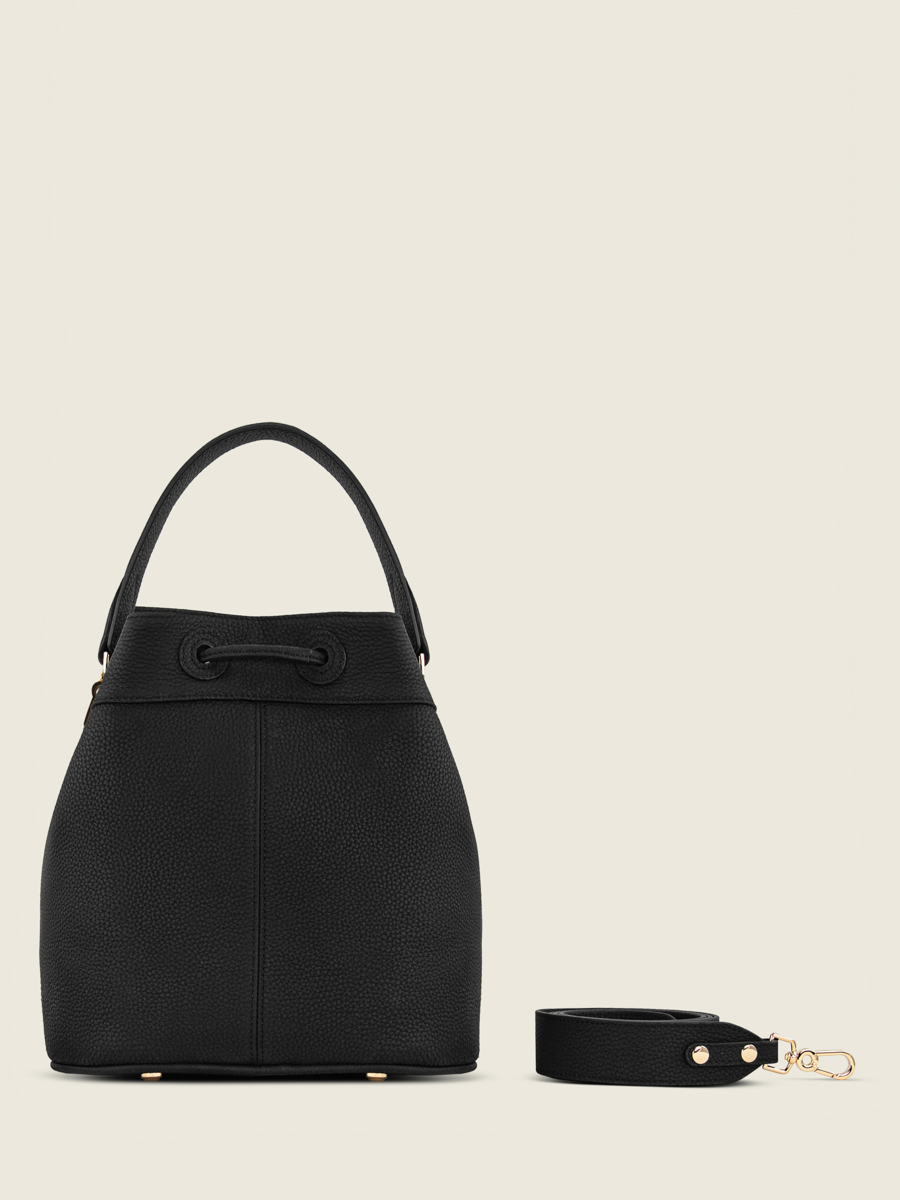 bucket bag-leder-capucine-zwart-charcoal-rug-w39-bm-b