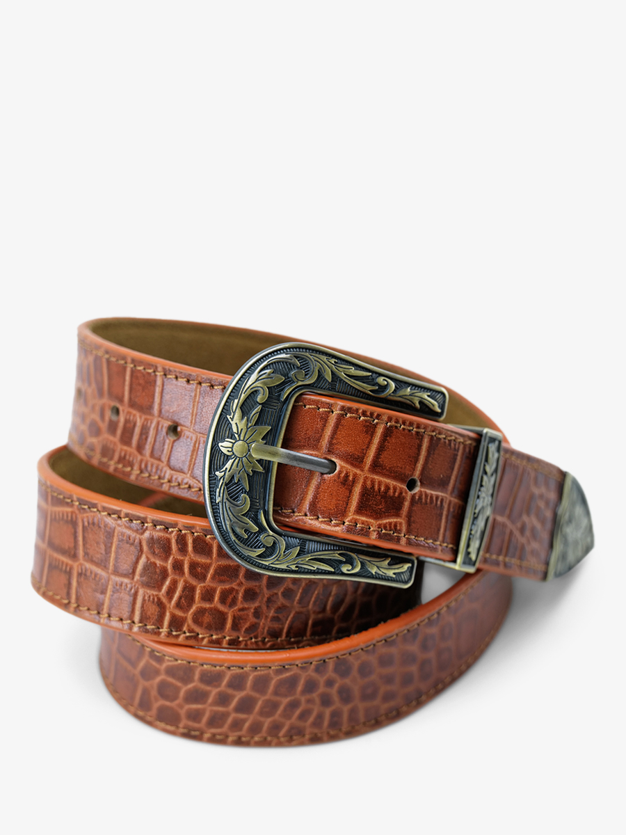 photo-front-face-vrouw-leren-riem-bruin-alligator-bruin-paul-marius-lb-w-115-a-l