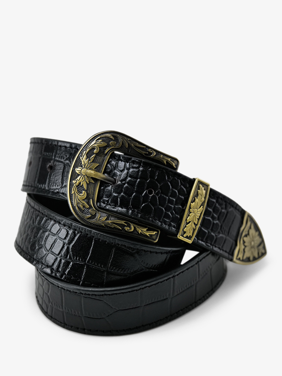 foto-front-vrouw-leren-riem-alligator-zwart-paul-marius-lb-w-115-a-b