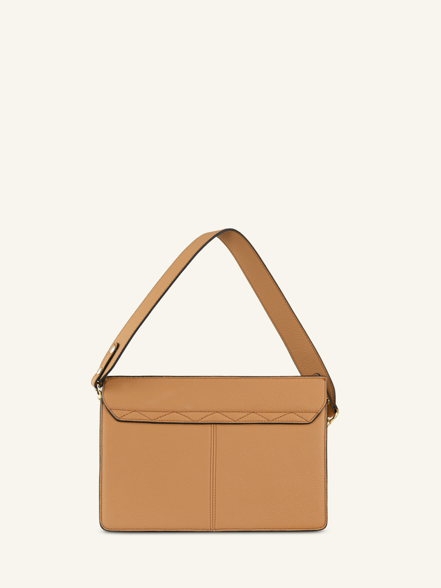 Gabrielle-leopard-beige-leren baguette-tas-achterkant-w42-lp-bei