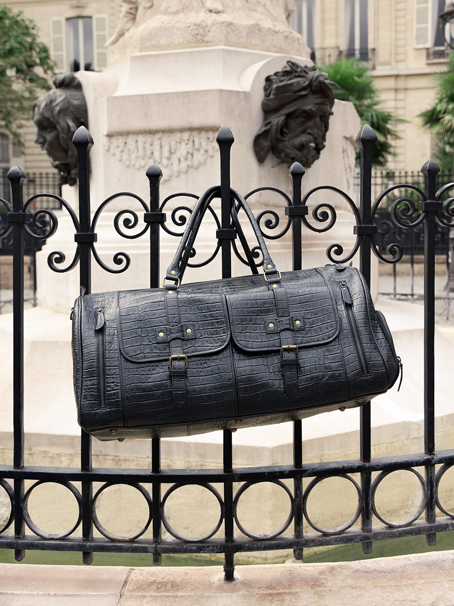 foto-zoom-materiaal-reistas-leder-unisex-zwart-le48h-heritage-zwart-geel-paul-marius-m107-cr-b