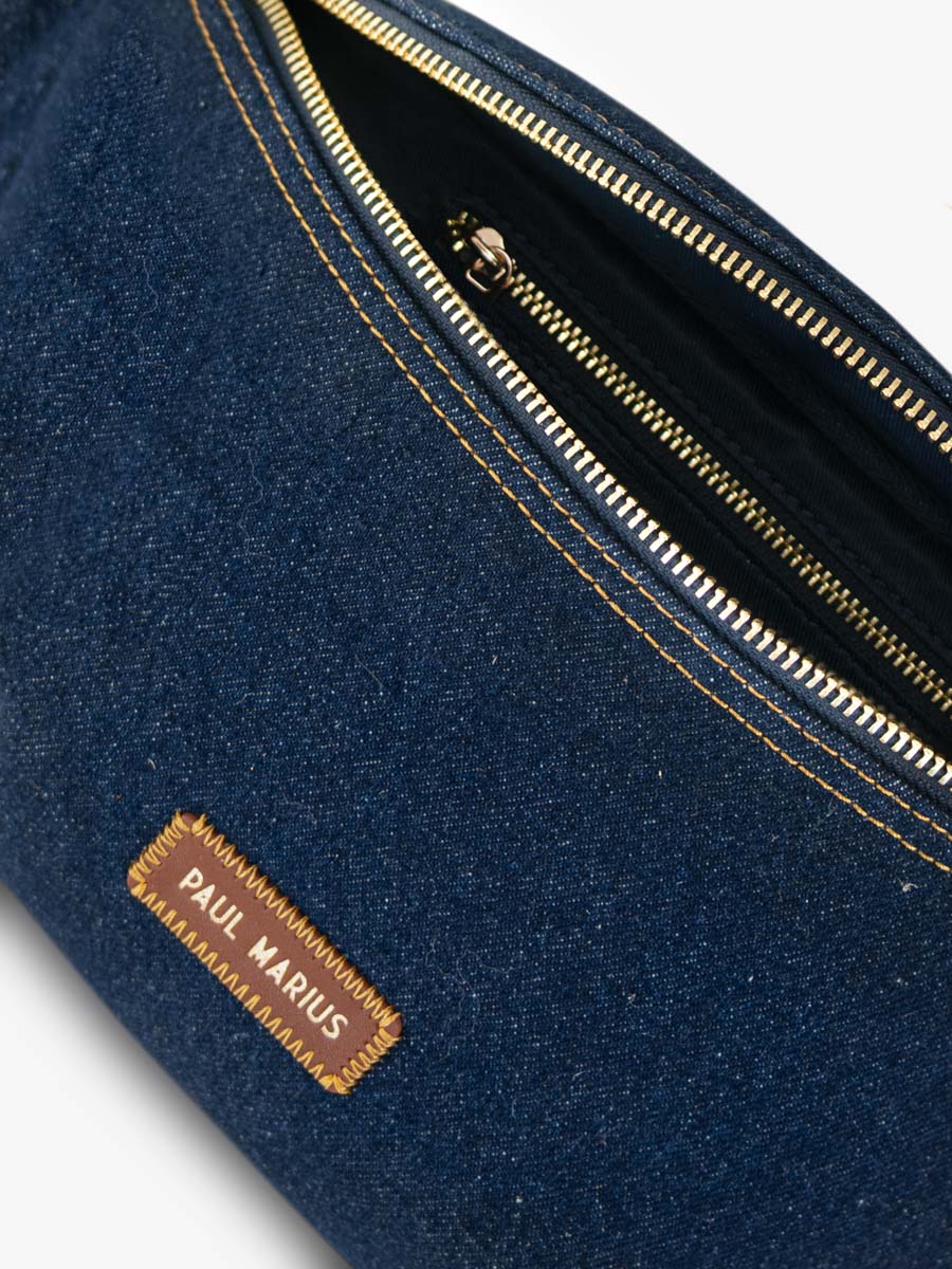 blauwe heuptas - Jean LaBanane - ruwe denim - binnenkant - m503-dblu-denim
