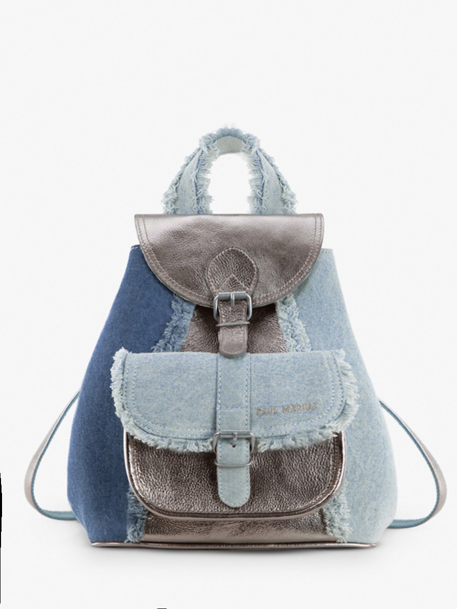foto-vue-de-cote-sac-dos-cuir-jean-zilver-vrouw-lebaroudeur-denim-acier-paul-marius-m40-gm-denim