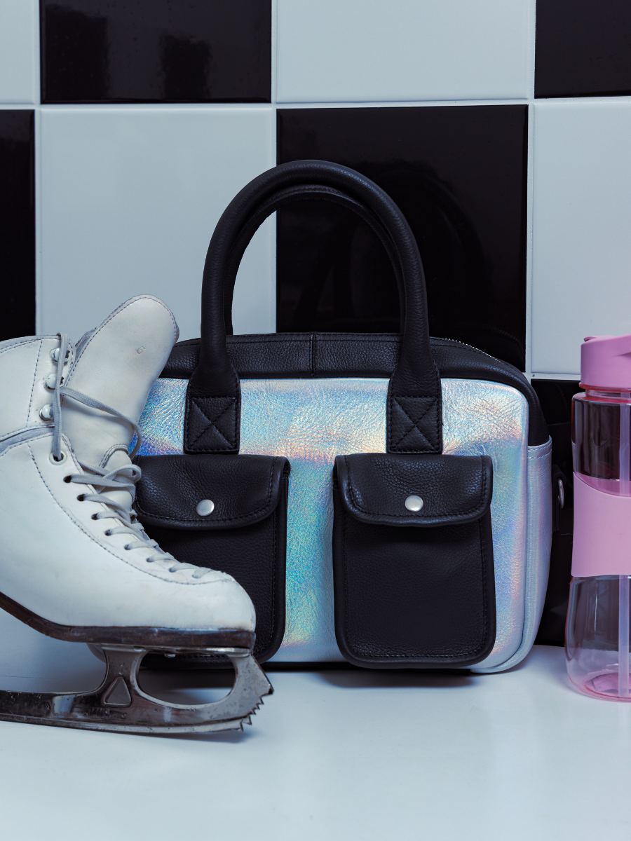 handtas-ledandy-s-koper-holografisch-zwart-vooraanzicht-w04S-GIV