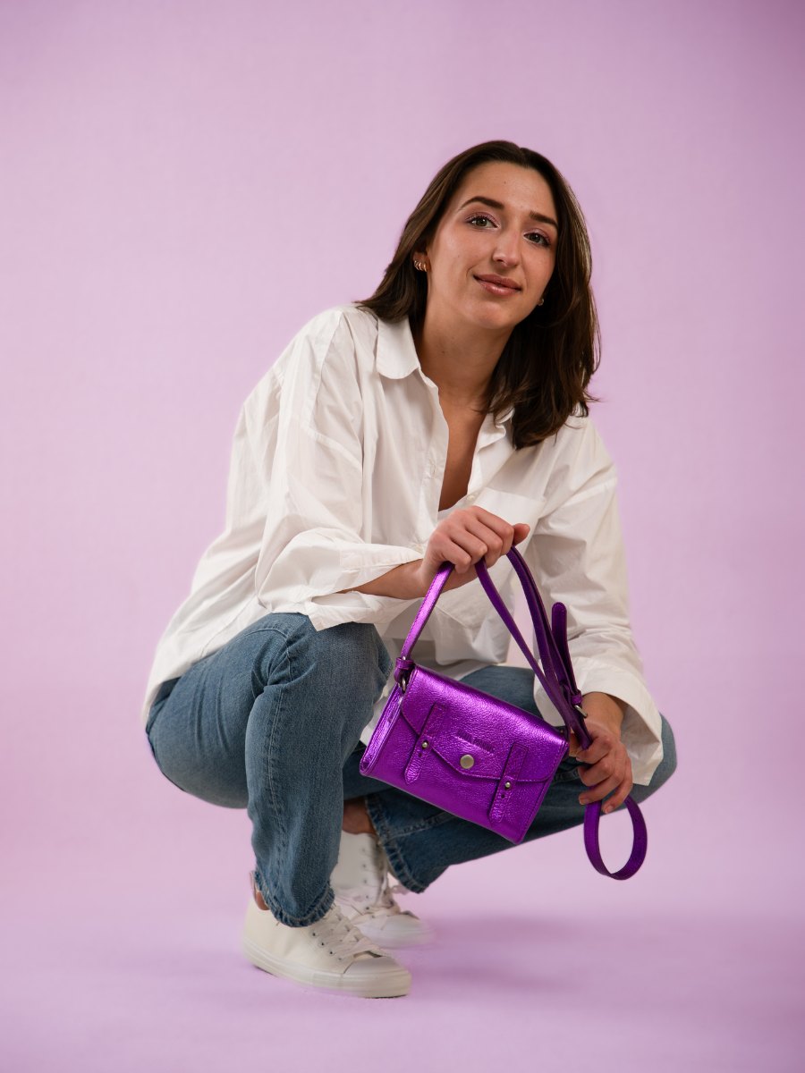 foto-weergave-tas-rugband-leer-violet-metallic-lemini-indispensable-bonbon-paul-marius-w08s-m-p