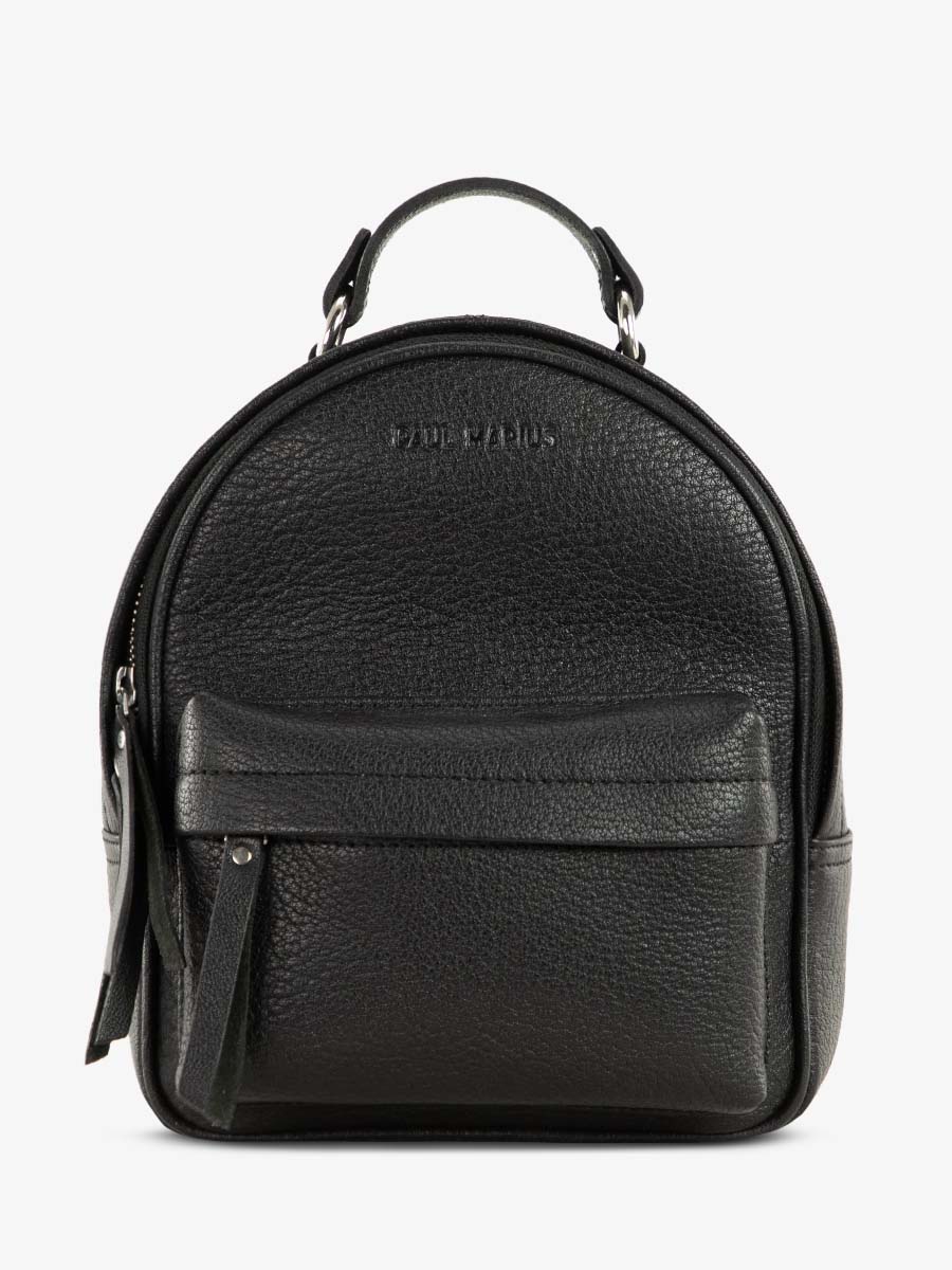 photo-front-view-small-back-bag-leather-vrouw-zwart-lemini-intrepid-black-paul-marius-m37s-b