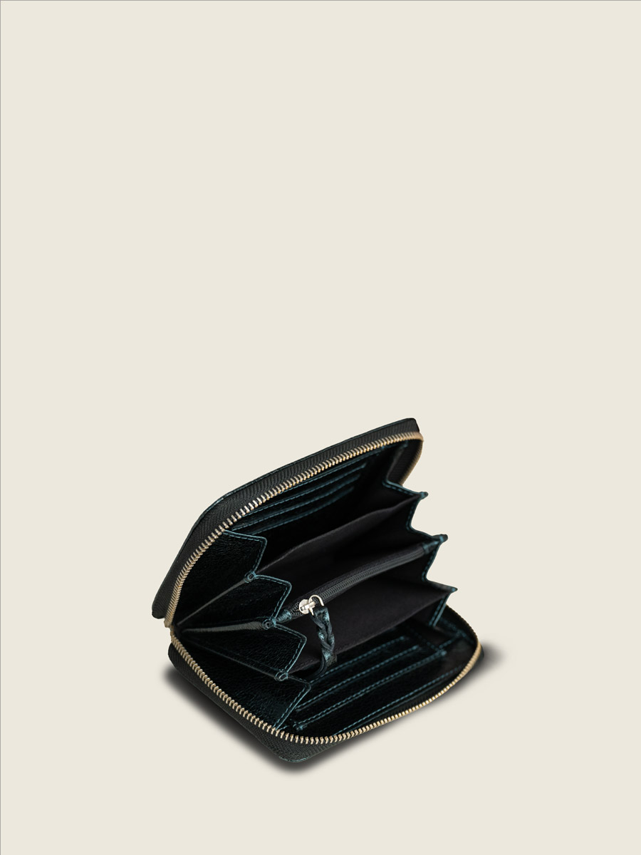 groene glinsterende portemonnee Alice Minuit binnenkant m76 m-gr