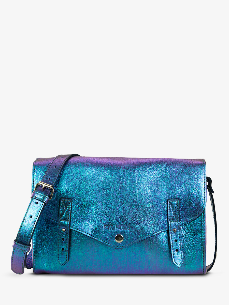 foto-vUE-DE-FACE-SAC-BANDOULIERE-CUIR-WOMAN-BLUE-INDISPENSABLE-SCARABEE-PAUL-MARIUS-W08-P-BLU