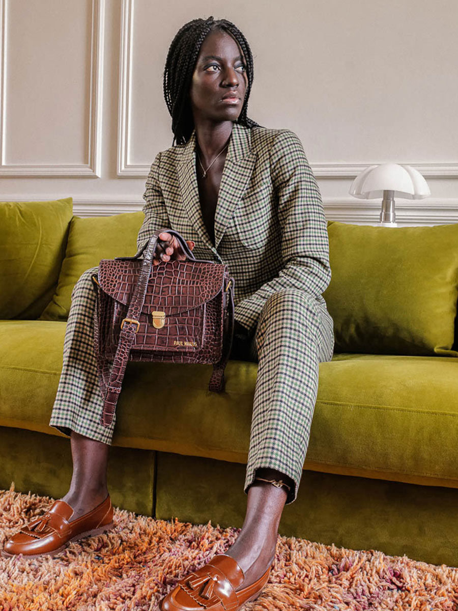 foto-front-sandouli-tas-leder-vrouw-ademoiselle-george-alligator-bruin-paul-marius-w05-a-db