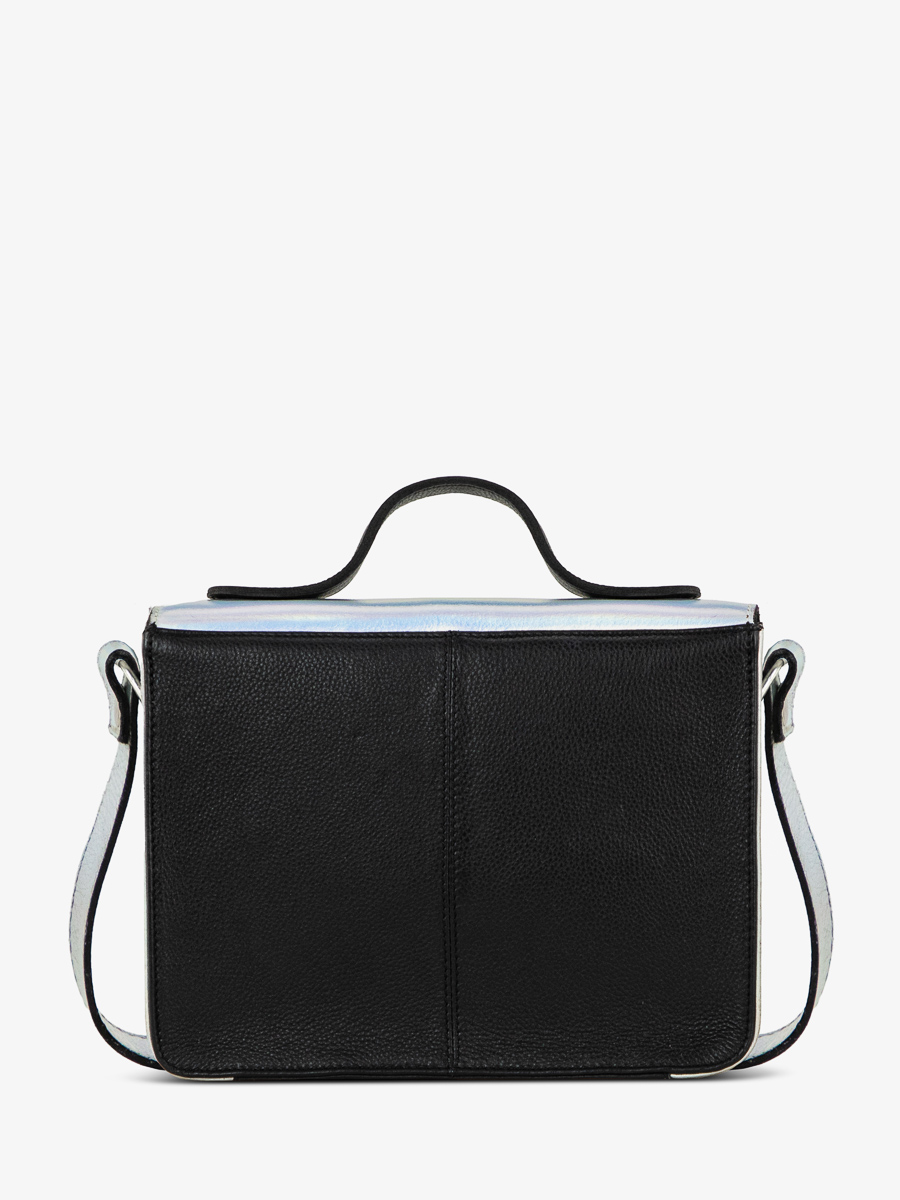 handtas-mademoiselle-GEORGE-koper-holografisch-zicht-zwart-rug-w05 Y