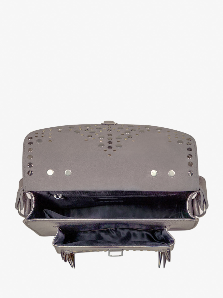 foto-vUE-INTERIEUR-BANDOULIERE-BAG-LEATHER-SILVER-MADEMOISELLE-GEORGE-EDITION-NOIRE-OPUS-PAUL-MARIUS-W05-BED-OP4-GM W05-BED-OP4-GM