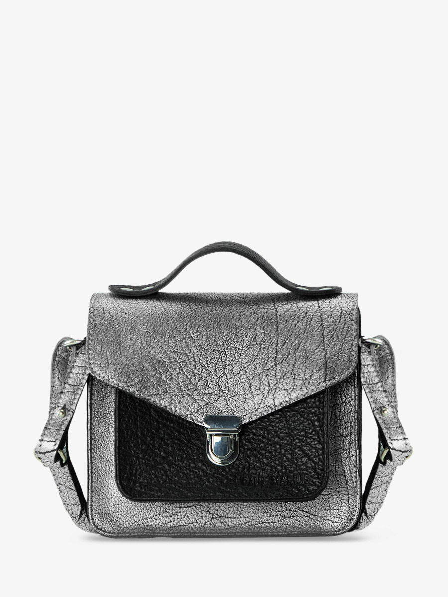 photo-vue-face-hand-bag-leather-zilver-MADEMOISELLE-GEORGE-XS-SILVER-BLACK-PAUL-MARIUS-W05XS-S-B