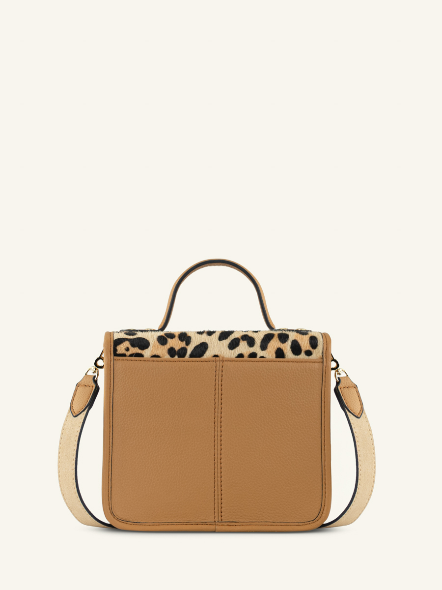 handtas-leer-Mademoiselle George XS-leopard-beige-achterkant-w05xs-lp-bei