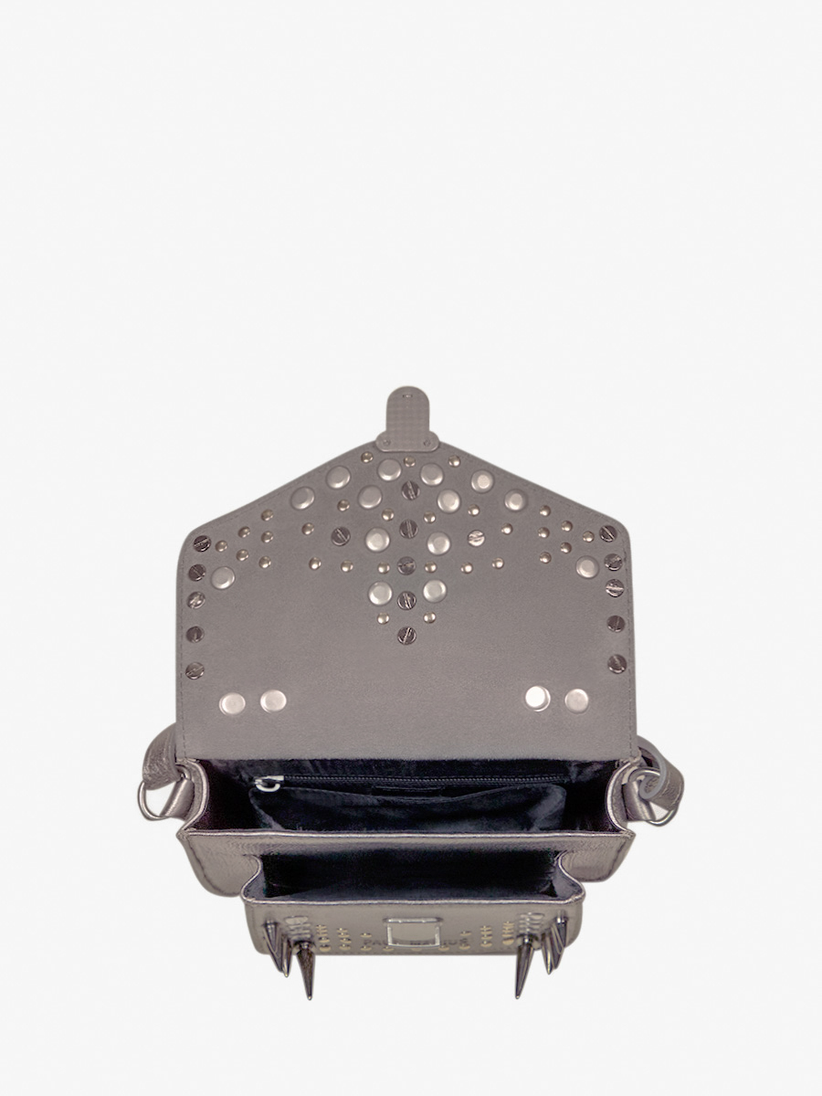 foto-vUE-INTERIEUR-MINI-BANDOULIERE-BAG-LEATHER-SILVER-MADEMOISELLE-GEORGE-XS-EDITION-NOIRE-OPUS-PAUL-MARIUS-W05XS-BED-OP4-GM