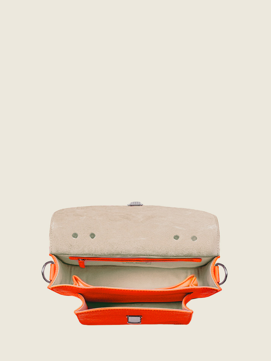 photo-interieur-face-hand-tas-leder-oranje-mademoiselle-george-neon-paul-marius-w05-ne-o