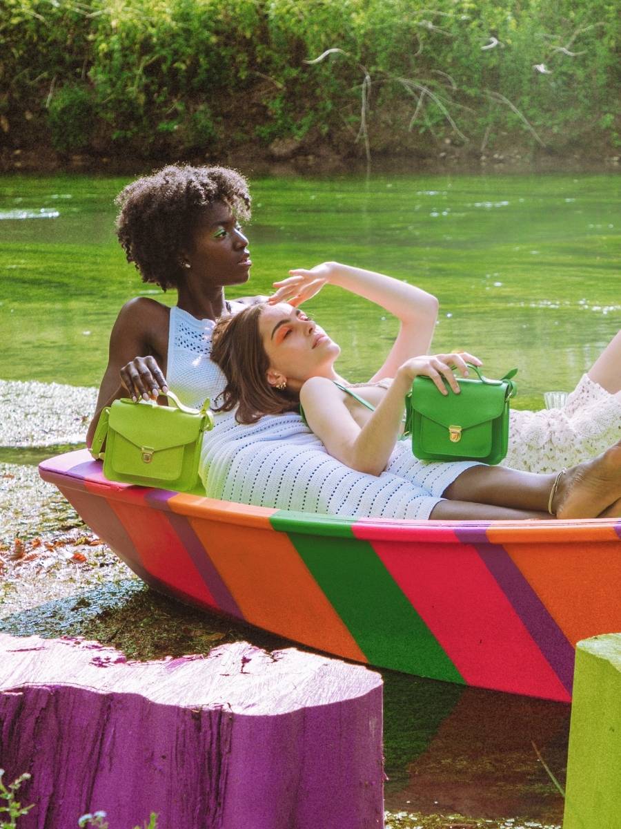 photo-focus-material-mini-tas-bandouliere-leder-groen-mademoiselle-george-xs-sorbet-appel-paul-marius-w05XS SB LGR