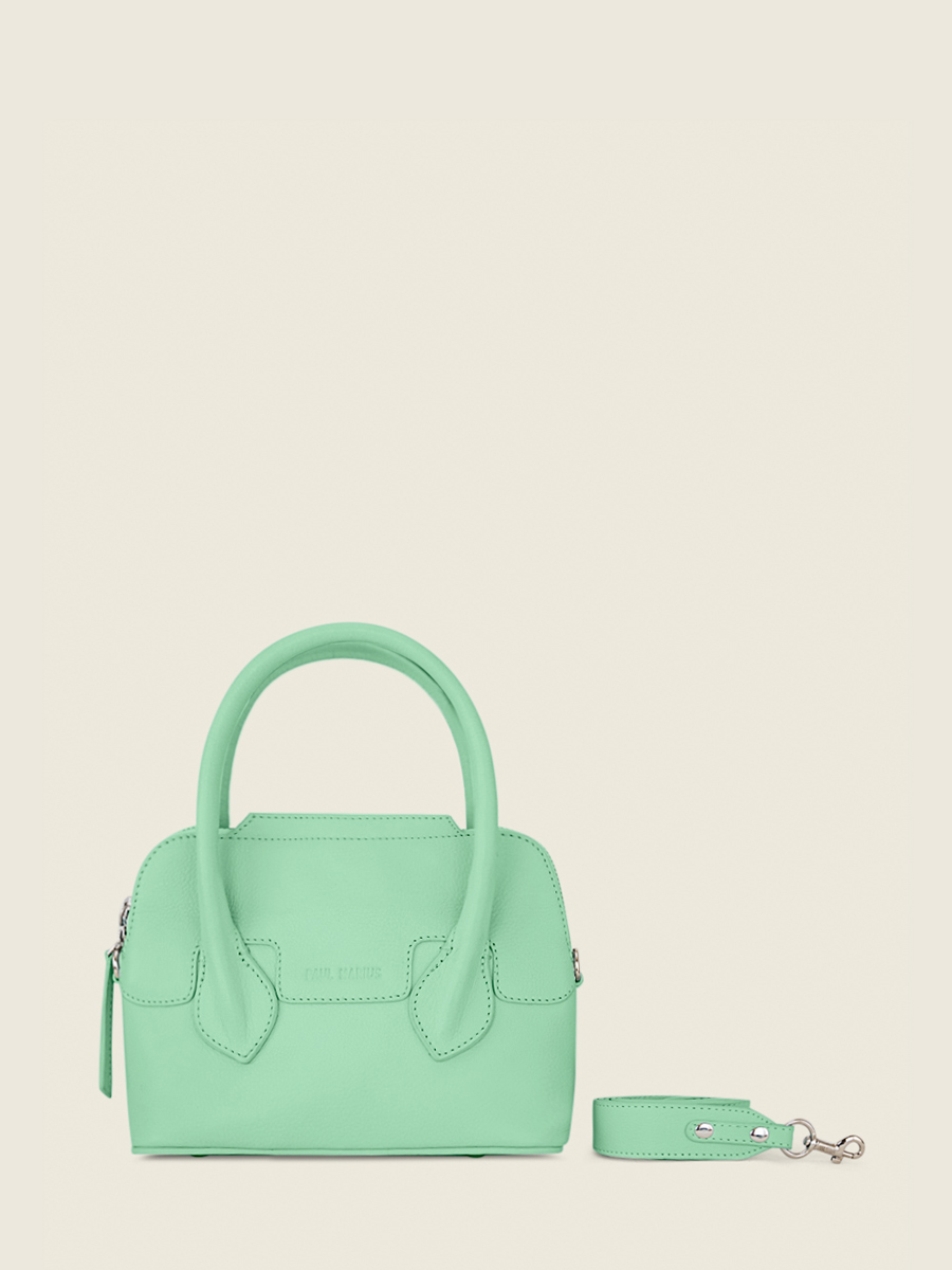 foto-vooraanzicht-mini handtas-leder-groen-gisele-xs-pastel-mint-paul-marius-w32xs-pt-gr