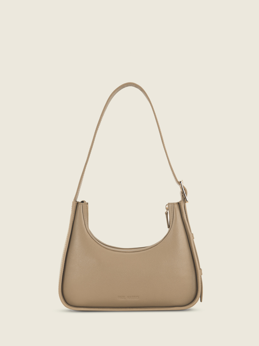 mini-baguette-tas-bruin-leer-Victoire XS-taupe-vooraanzicht-w54xs-bei