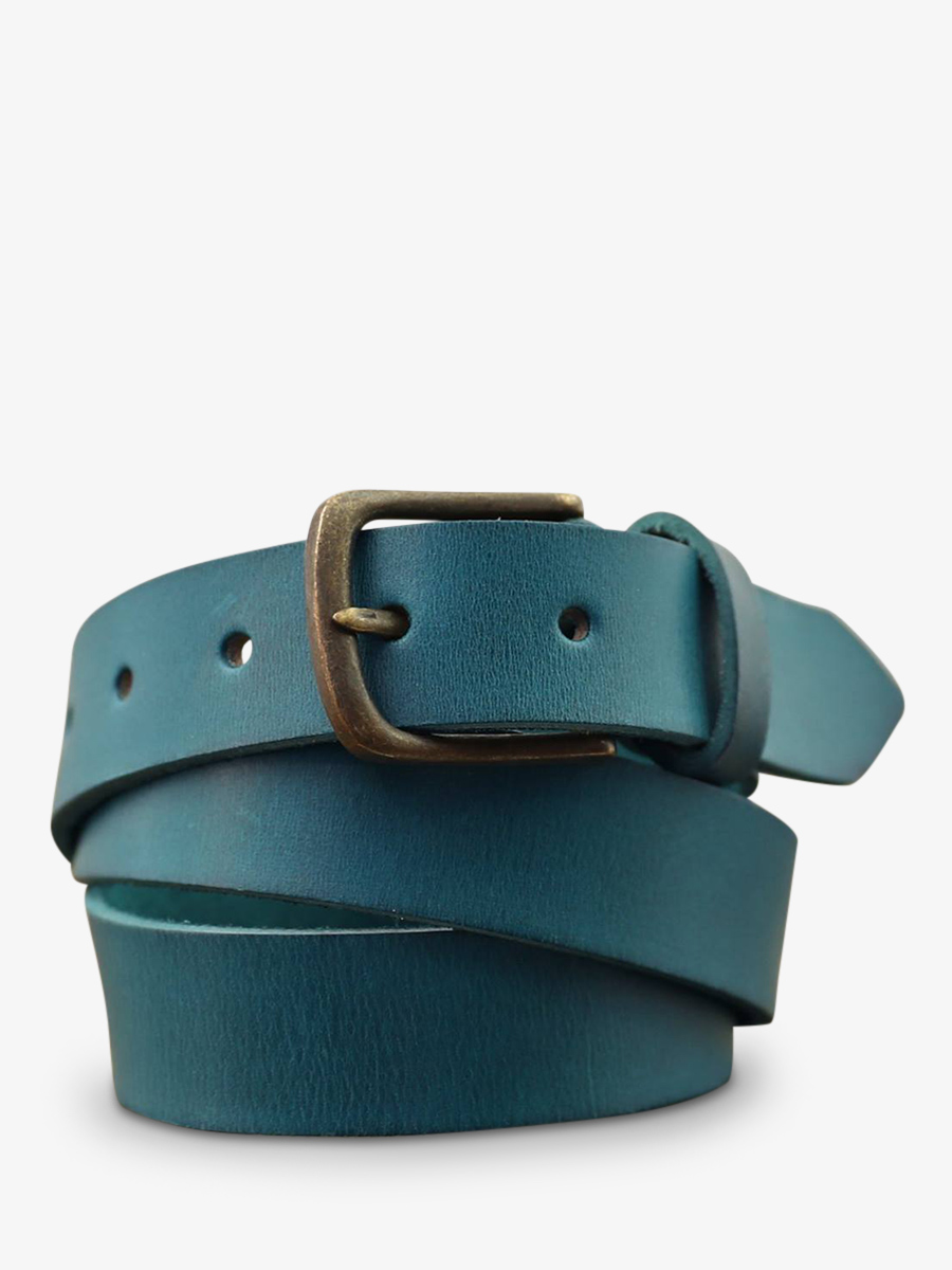 foto-front-picture-leather-belt-for-man-en-vrouw-blue-belt-a-buckle-blue-pool-paul-marius-lb-95-blu