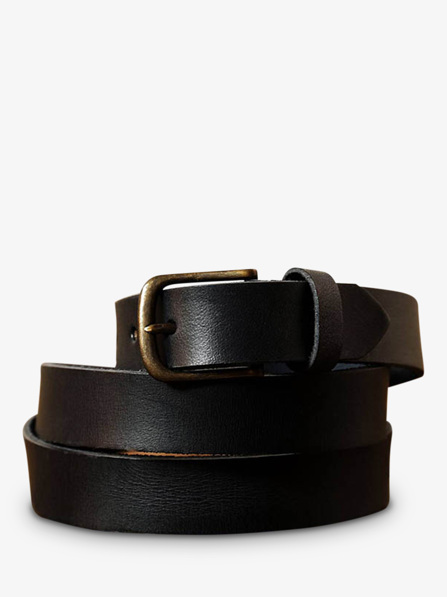 LaCeinture-mannen-en-vrouwen-lederen-riem-zwart-belt-a-buckle-black-paul-marius-lb-95-b