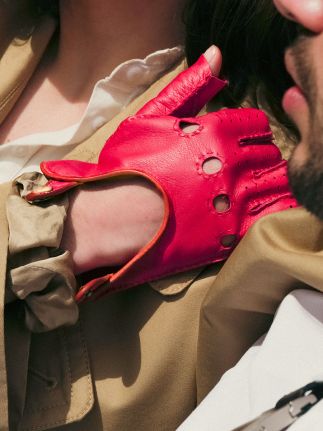 Pilotenwanten vrouw - Fuchsia / Naturel