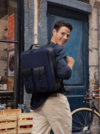 Urbain - Zwart / Navy Canvas