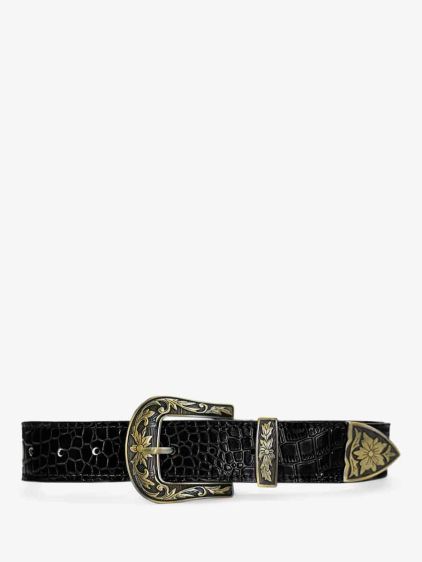 LaCeinture Western Alligator Riem - Jet Zwart