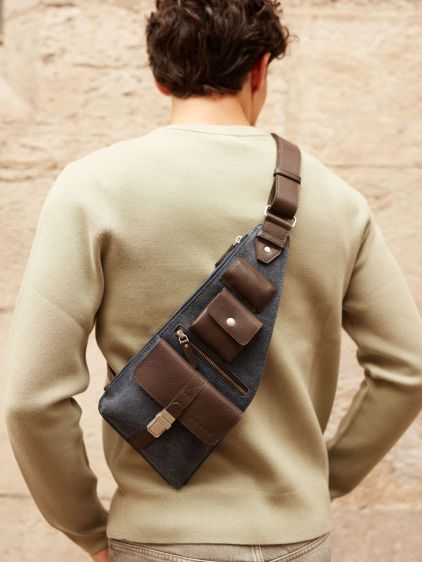LeHolster - Cacao / Blauw canvas