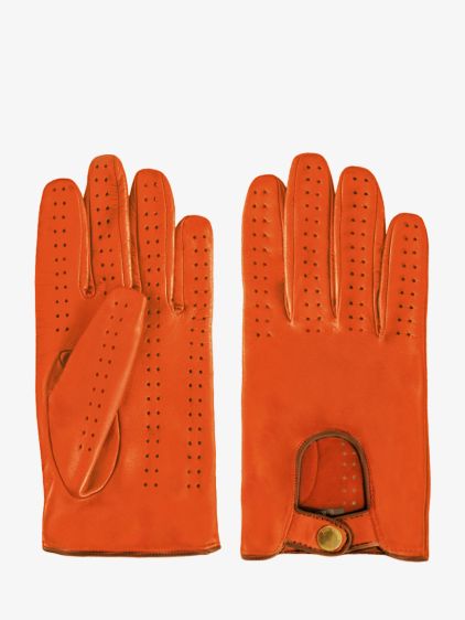 Pilot herenhandschoenen - Oranje / Naturel