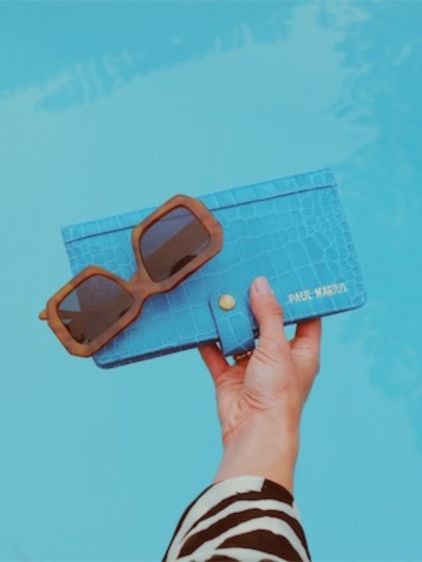 Charlotte N°2 Alligator Cocktail Portemonnee - Topaz