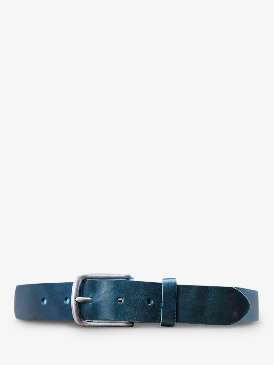 foto-front-picture-leather-belt-for-man-en-vrouw-blauw-magnifiek-35mm-blauw-canard-paul-marius-cdv-35-l-pb