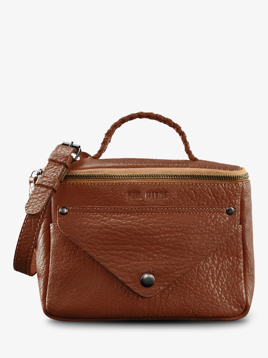 foto-front-face-bandelier-tas-leder-vrouw-bruin-legavroche-reeditie-natuur-paul-marius-w26-l