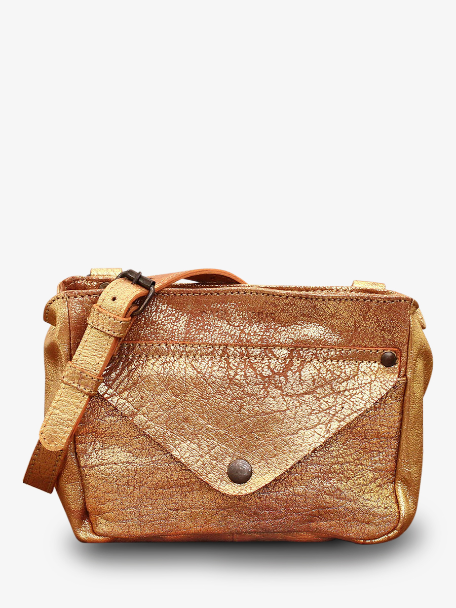 foto-gezicht-tas-bandouliere-leder-vrouw-goud-legavroche-goud-paul-marius-w06-gd