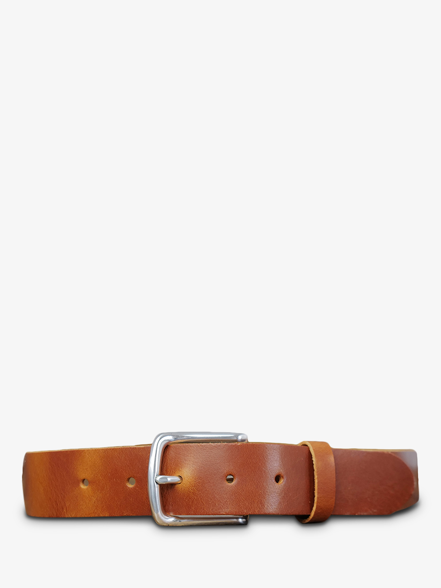 foto-front-picture-leather-belt-for-man-en-vrouw-bruin-witwit-35mm-cognac-paul-marius-cdv-35-l-co