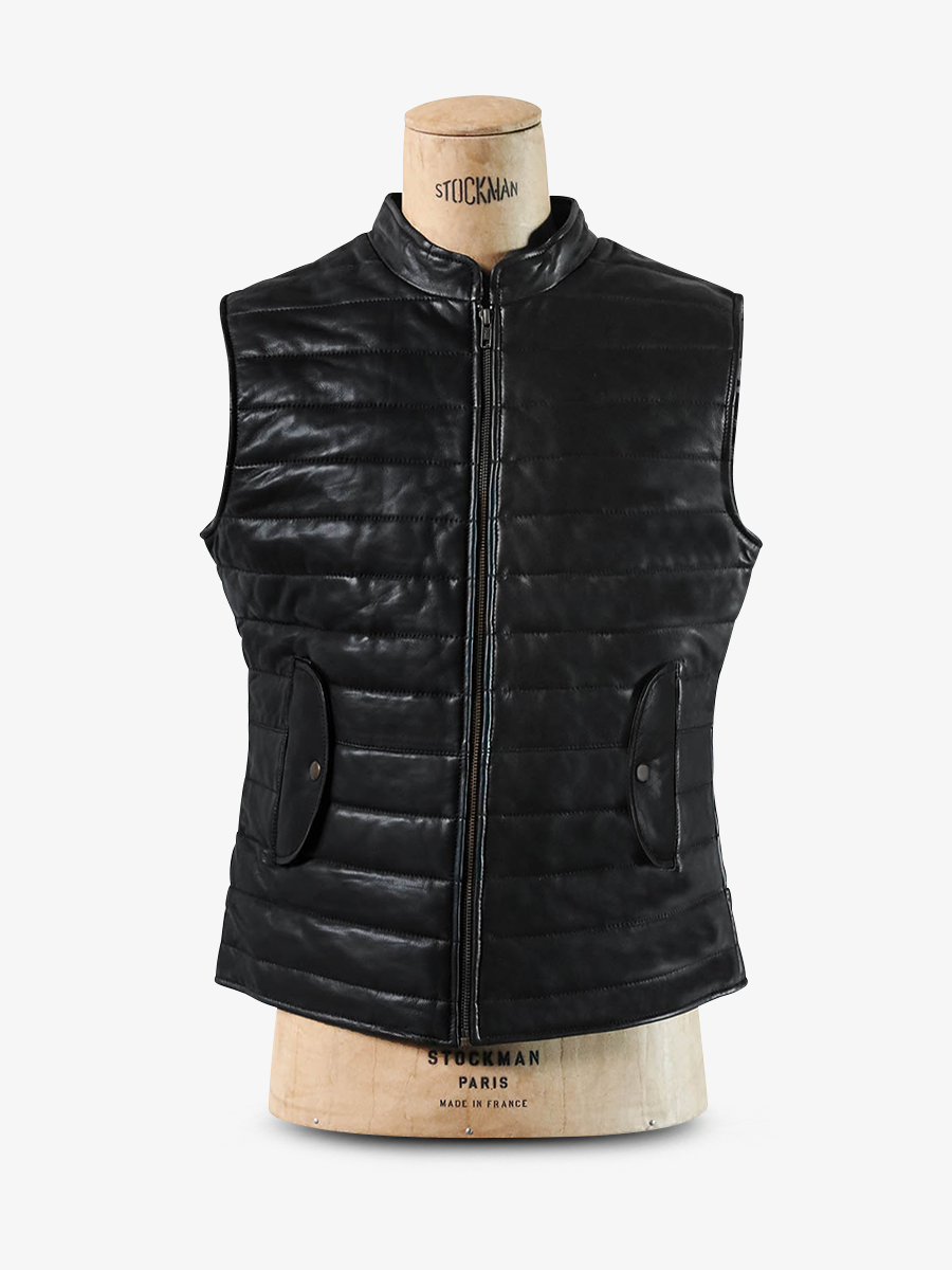 foto-vue-de-face-doudoune-homme-en-cuir-noir-ladoudoune-homme-noir-paul-marius-wcm-b-s