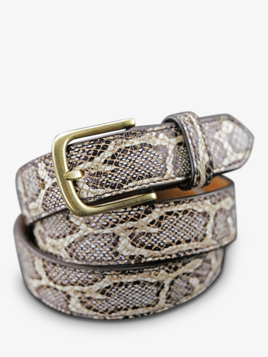 photo-vue-de-cote-leder-leder-riem-voor-mannen-en-vrouwen-python-belt-a-buckle-python-polure-paul-marius-lb-115-p-w