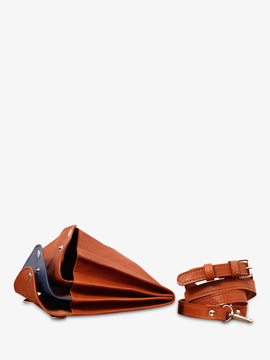 photo-vue-de-cote-sac-bandouliere-vrouw-leder-bruin-blauw-laminaudiere-natuur-blauw-paul-marius-m301-b-l