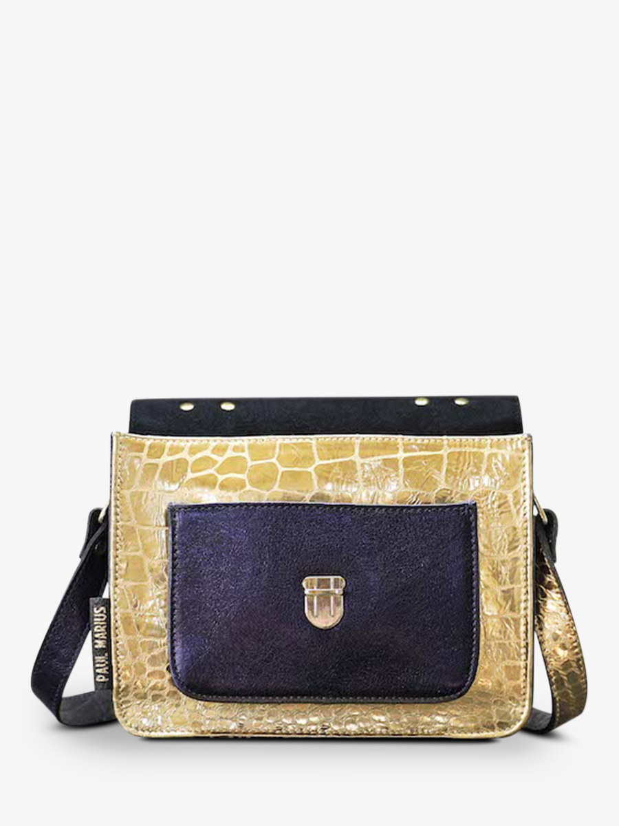 photo-interieur-bandouliere-leder-vrouw-goud-blauw-mademoiselle-george-caiman-gold-blauw-metallised-paul-marius-w05-c-g-mcblu