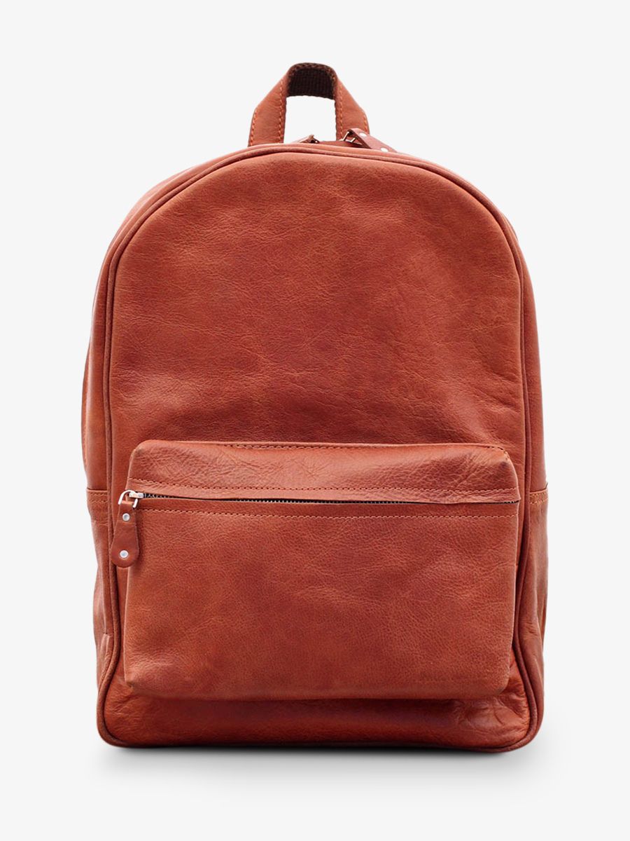 foto-vue-de-face-sac-a-dos-en-cuir-marron-lemariol-naturel-paul-marius-m200-l