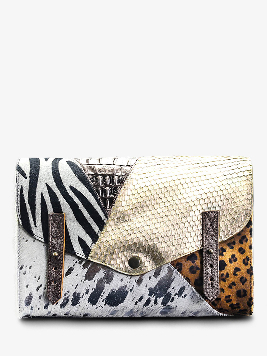 photo-front-picture-bandolier-bag-leather-woman-zilver-goud-koper- onmisbaar-chimere-zilver-goud-koper-paul-marius-w08-ch-s-g-c