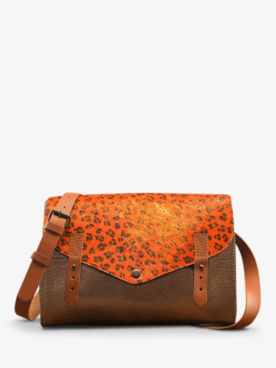 foto-front-front-bandelier-tas-leder-vrouw-oranje-koper- onmisbaar-leopard-oranje-koper-paul-marius-w08-lp-o-c