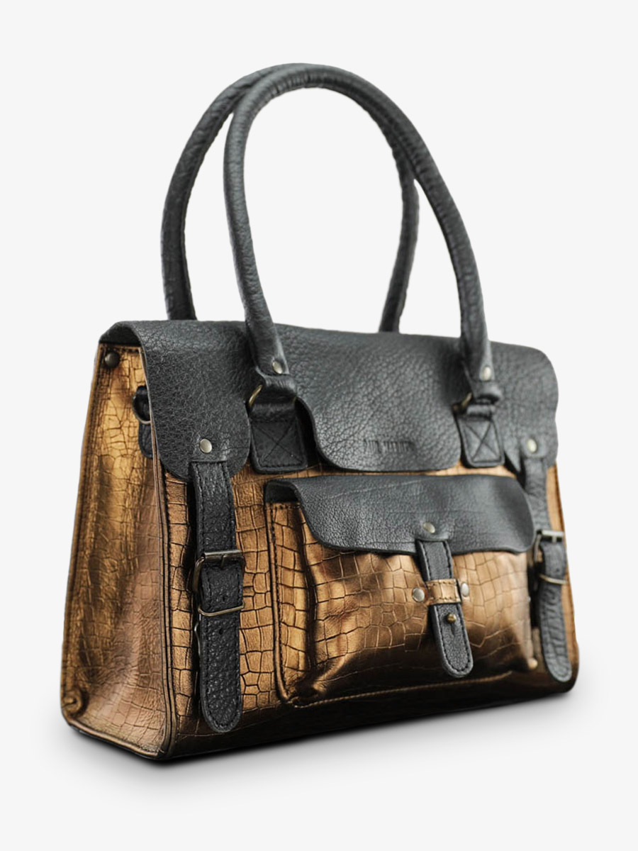foto-vUE-DE-COTE-BANDOULIERE-BANDOULIERE-BAG-VROUW-LEER-LEFT-M-ALLIGATOR-BLACK-COPPER-PAUL-MARIUS-W01M-A-B-C