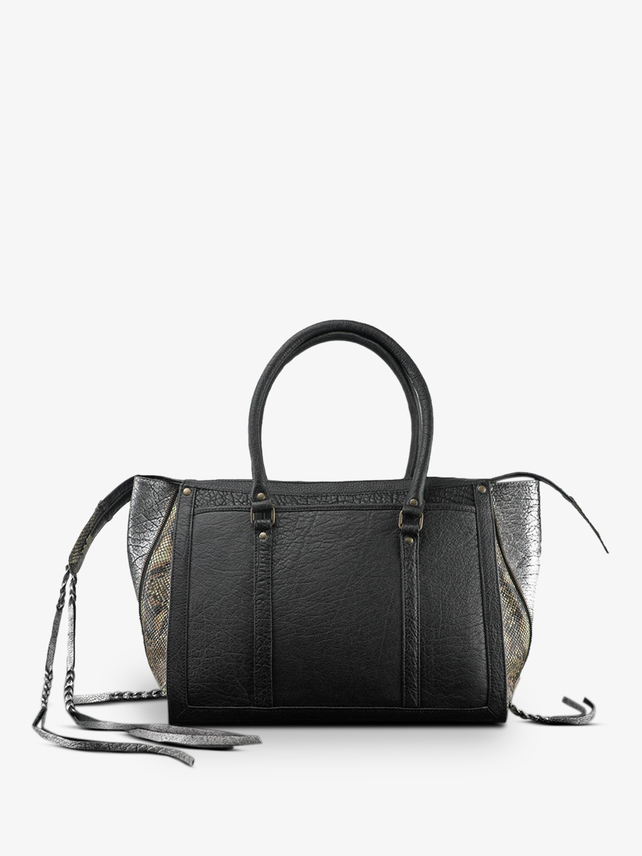 foto-vUE-DE-DOS-SAC-A-MAIN-CUIR-VROUW-ZILVER-BLACK-LERIVE-RECHT-M-PYTHON-SILVER-BLACK-PAUL-MARIUS-W19M-P-S-B