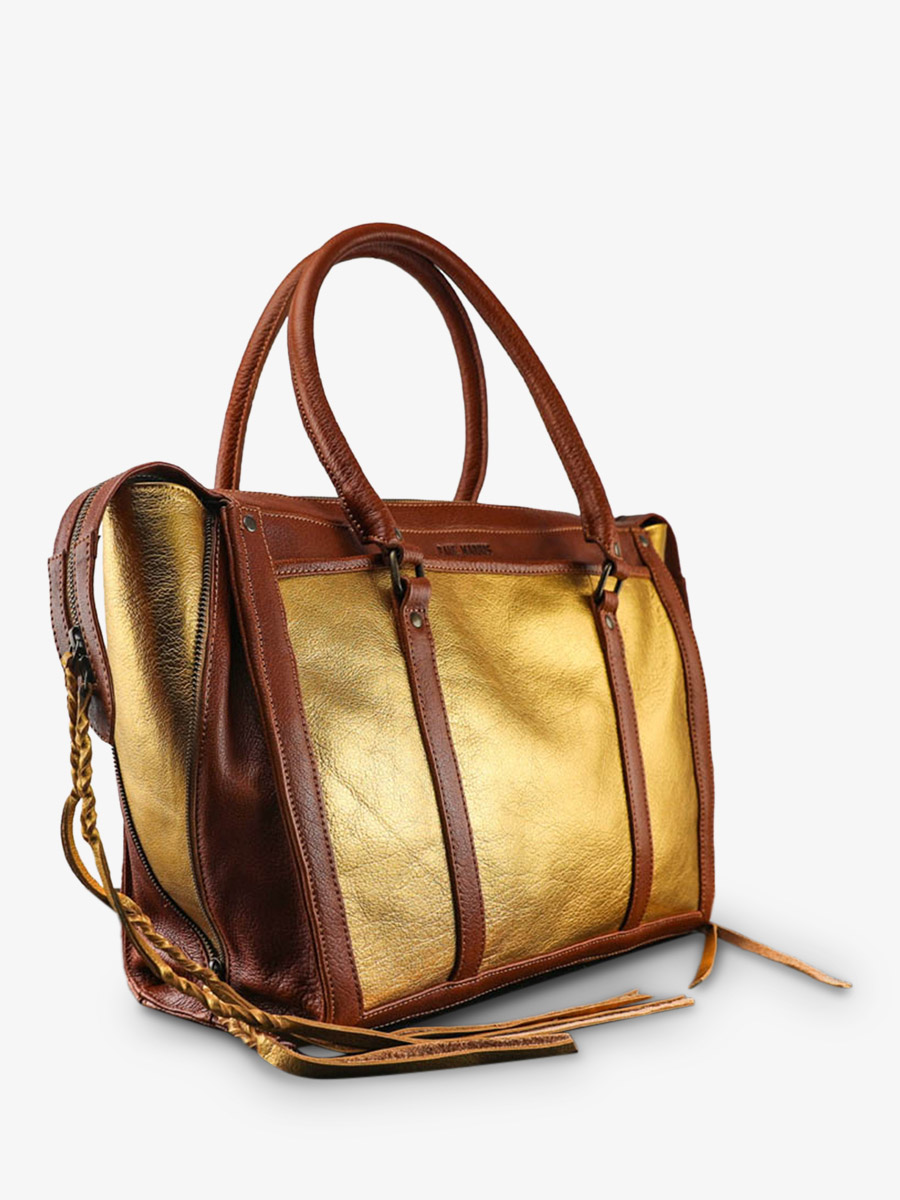 foto-vue-de-cote-sac-a-main-cuir-business-marron-dore-lerive-droite-l-naturel-dore-paul-marius-w19l-l-g