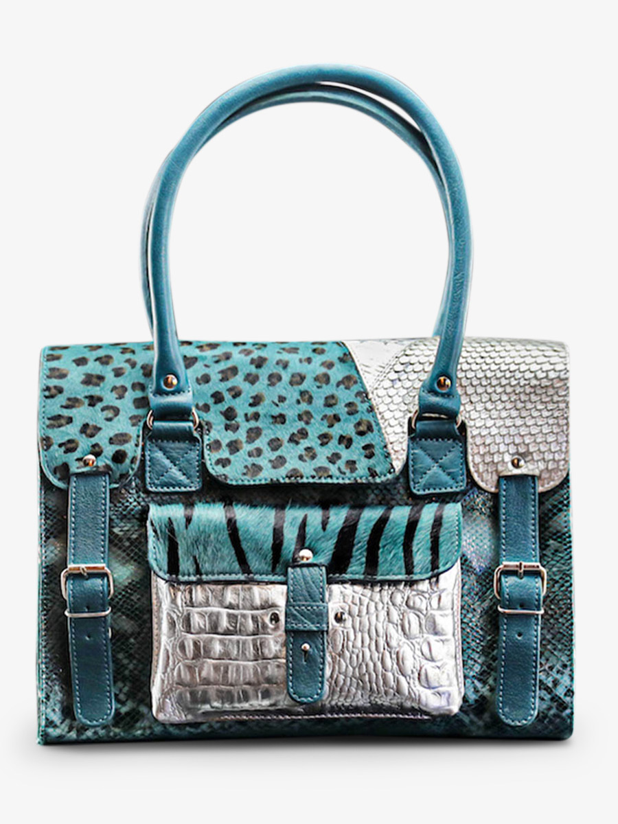 photo-vue-de-face-sac-bandouliere-cuir-vrouw-blauw-zilver-lerive-m-chimere-blauw-zilver-paul-marius-w01m-ch-blu-s