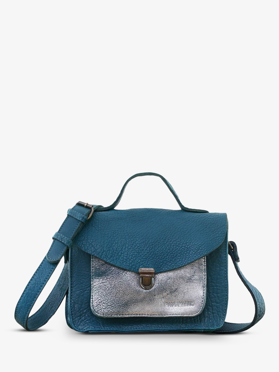 foto-vUE-DE-FACE-SAC-BANDOULIERE-CUIR-WOMAN-BLUE-SILVER-MADEMOISELLE-GEORGE-BLUE-POOL-SILVER-PAUL-MARIUS-W05-BLU-S