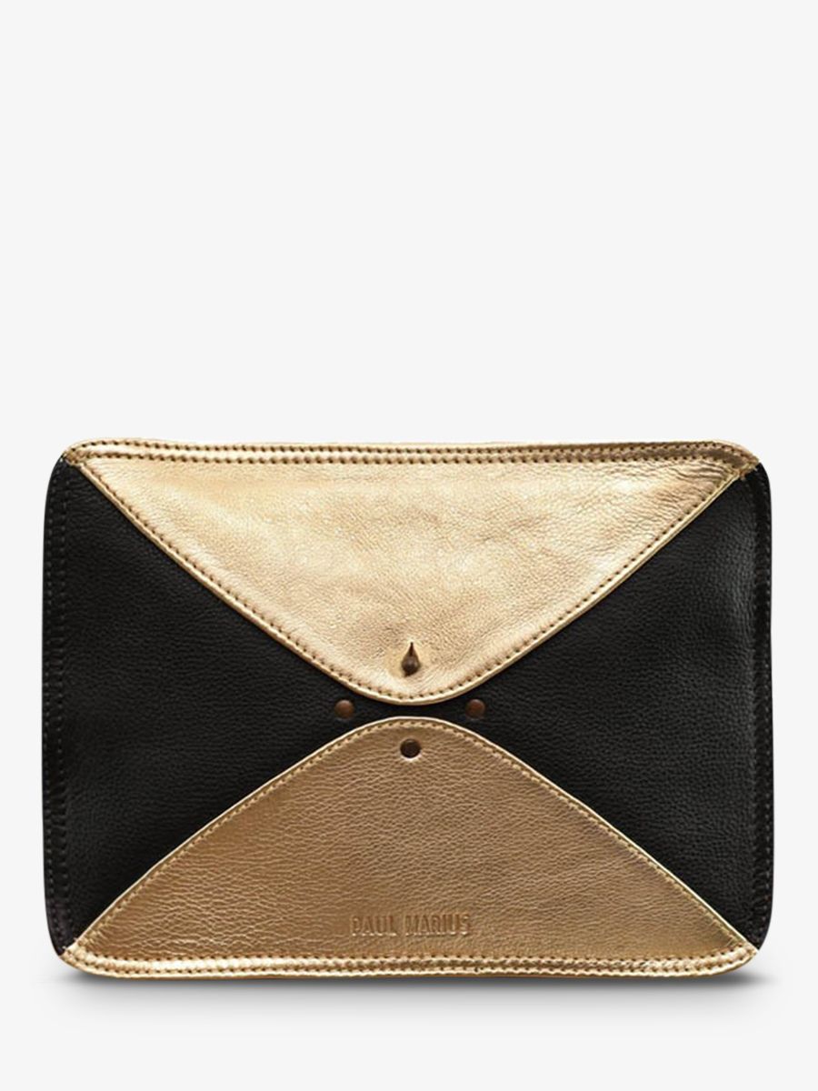 foto-front-gezicht-bandelier-tas-vrouw-leder-zwart-goud-legrafie-zwart-goud-paul-marius-w17-b-g